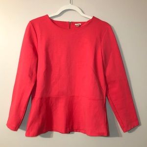 J. Crew Pink Ponte Peplum 3/4 Sleeve